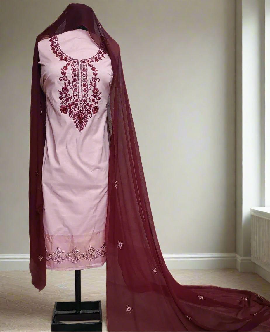 Manaz Doriya Lawn 3 Piece Hand Embroidery