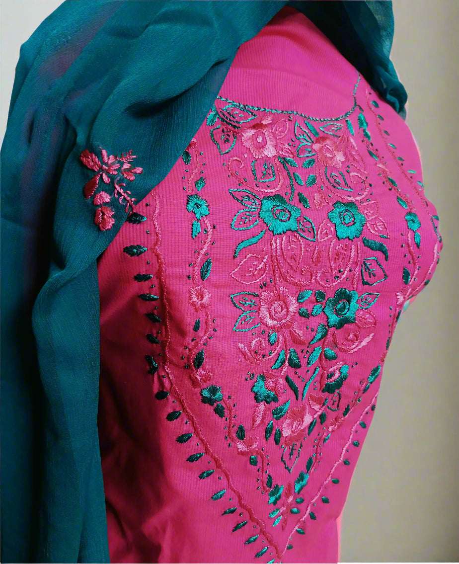 Manaz Doriya Lawn 3 Piece Hand Embroidery