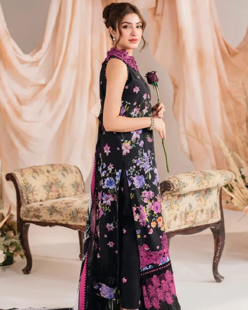 Asifa Nabeel Embroidered Pure Lawn Digital Printed 3 Pc Unstitched