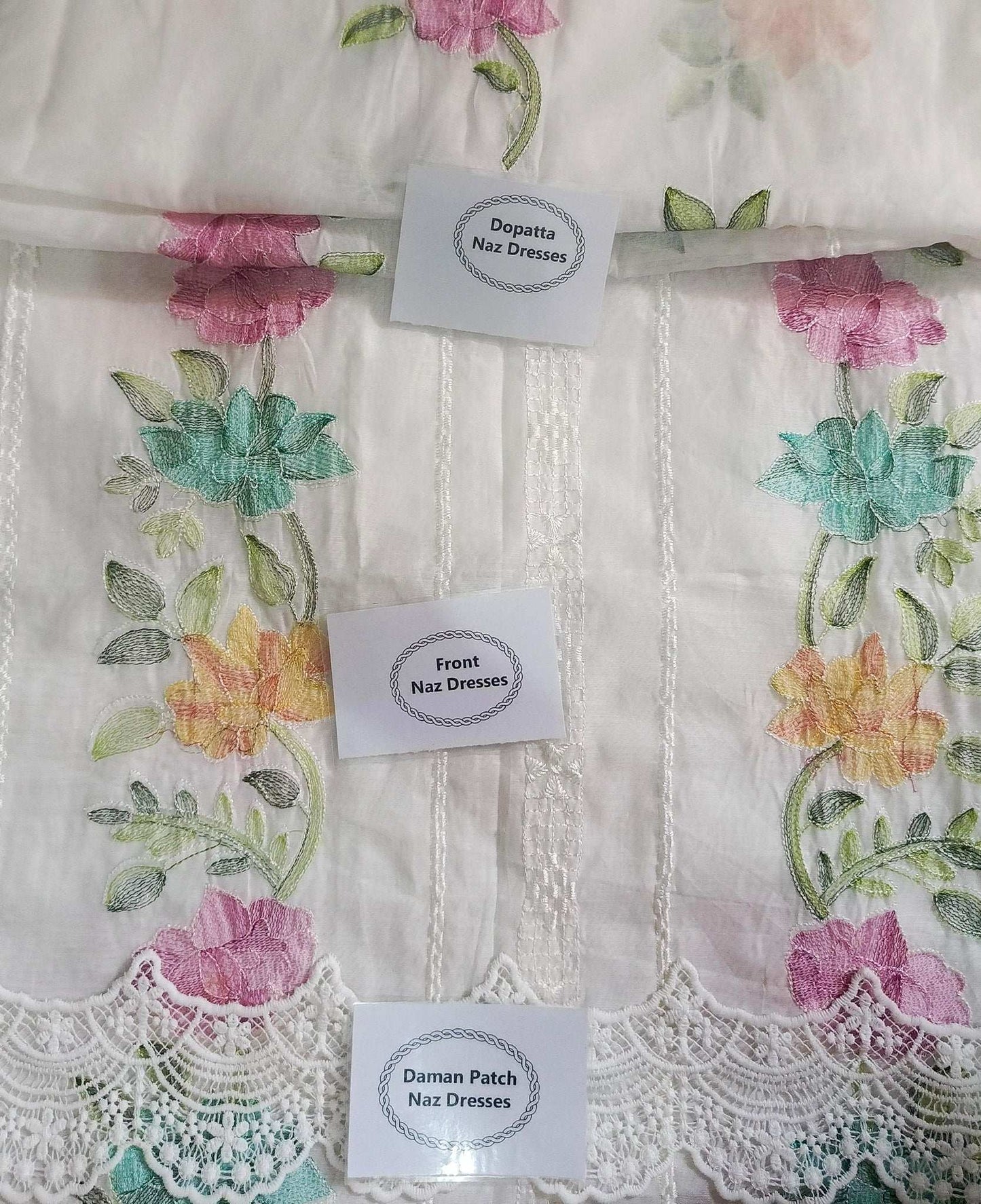 Manaz Paper cotton 2 Piece Kacha taanka Hand Embroidery style