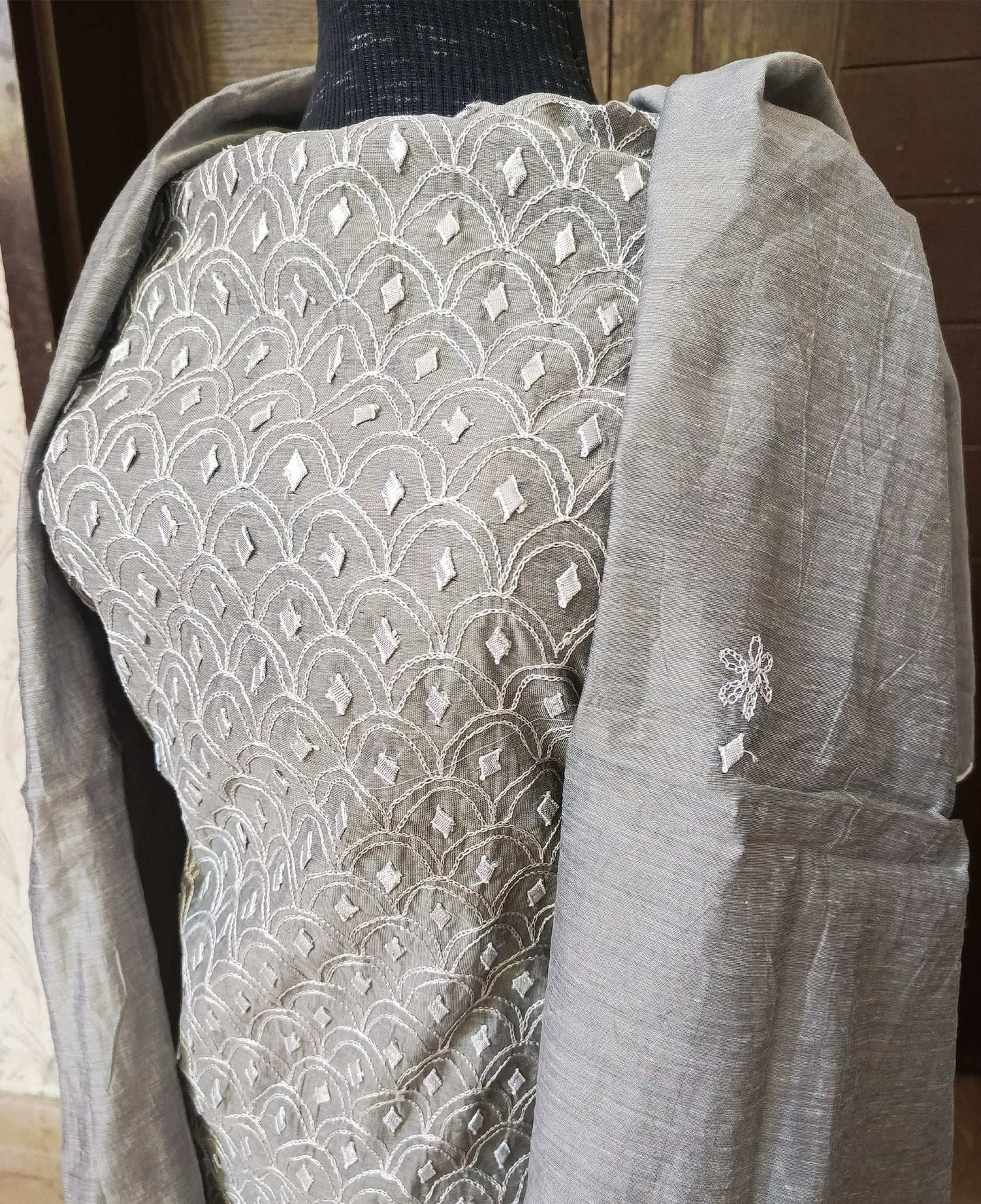 Manaz Handmade Paper cotton 2 Piece Gotta Thread work