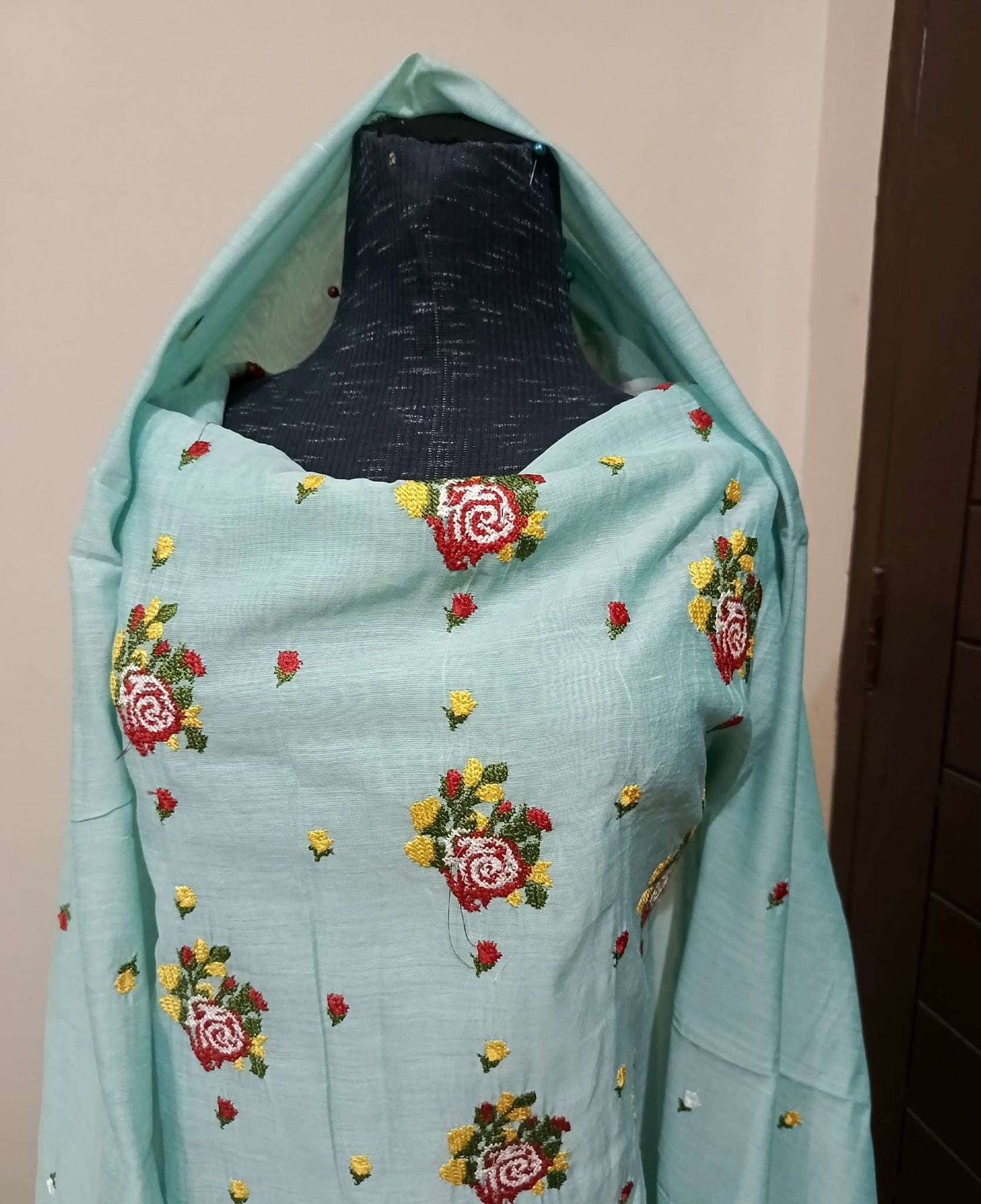 Manaz Paper cotton 2 Piece Beautiful Cross stich Embroidery