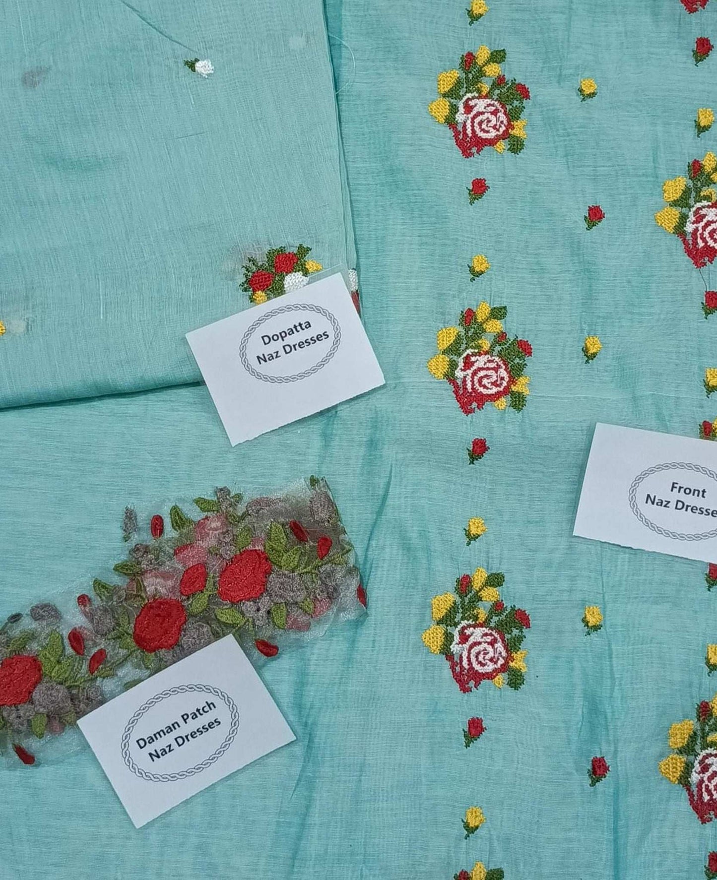 Manaz Paper cotton 2 Piece Beautiful Cross stich Embroidery