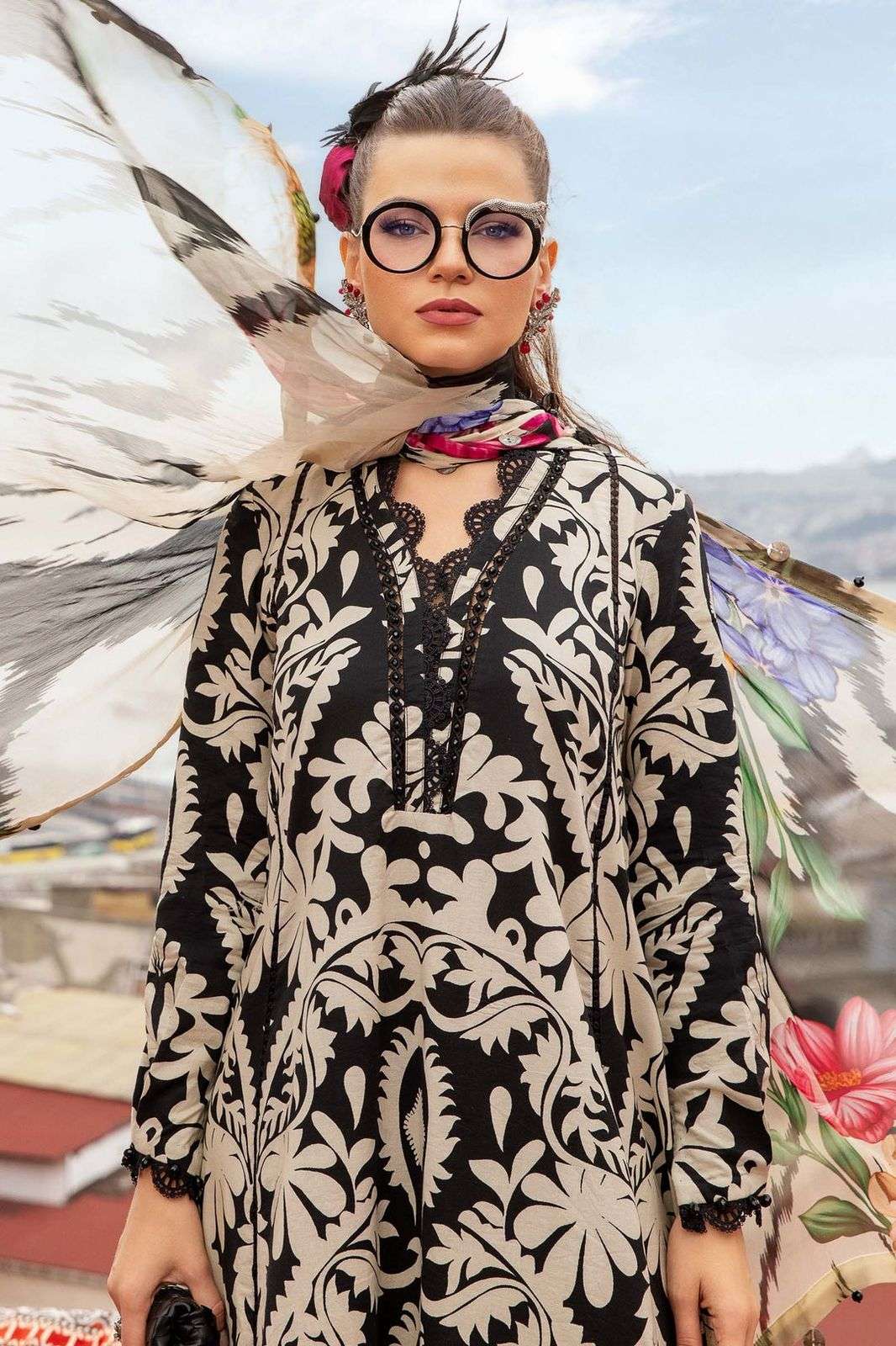 Maria B Black Embroidered Lawn 3 Piece