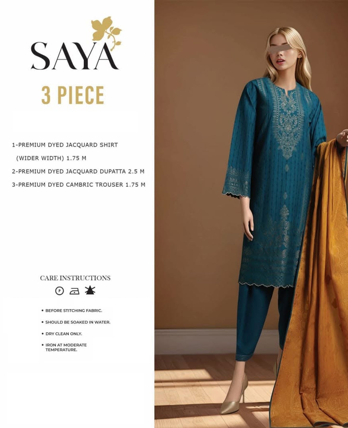 SAYA Jacquard 3 Piece Suit Summer Collection