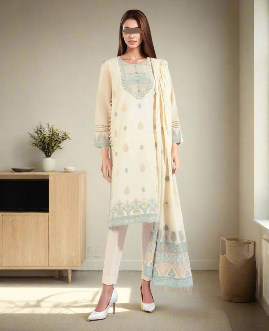 SAYA Jacquard 3 Piece Suit Summer Collection