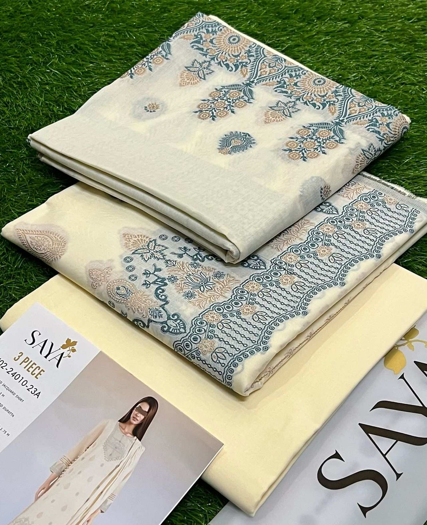 SAYA Jacquard 3 Piece Suit Summer Collection
