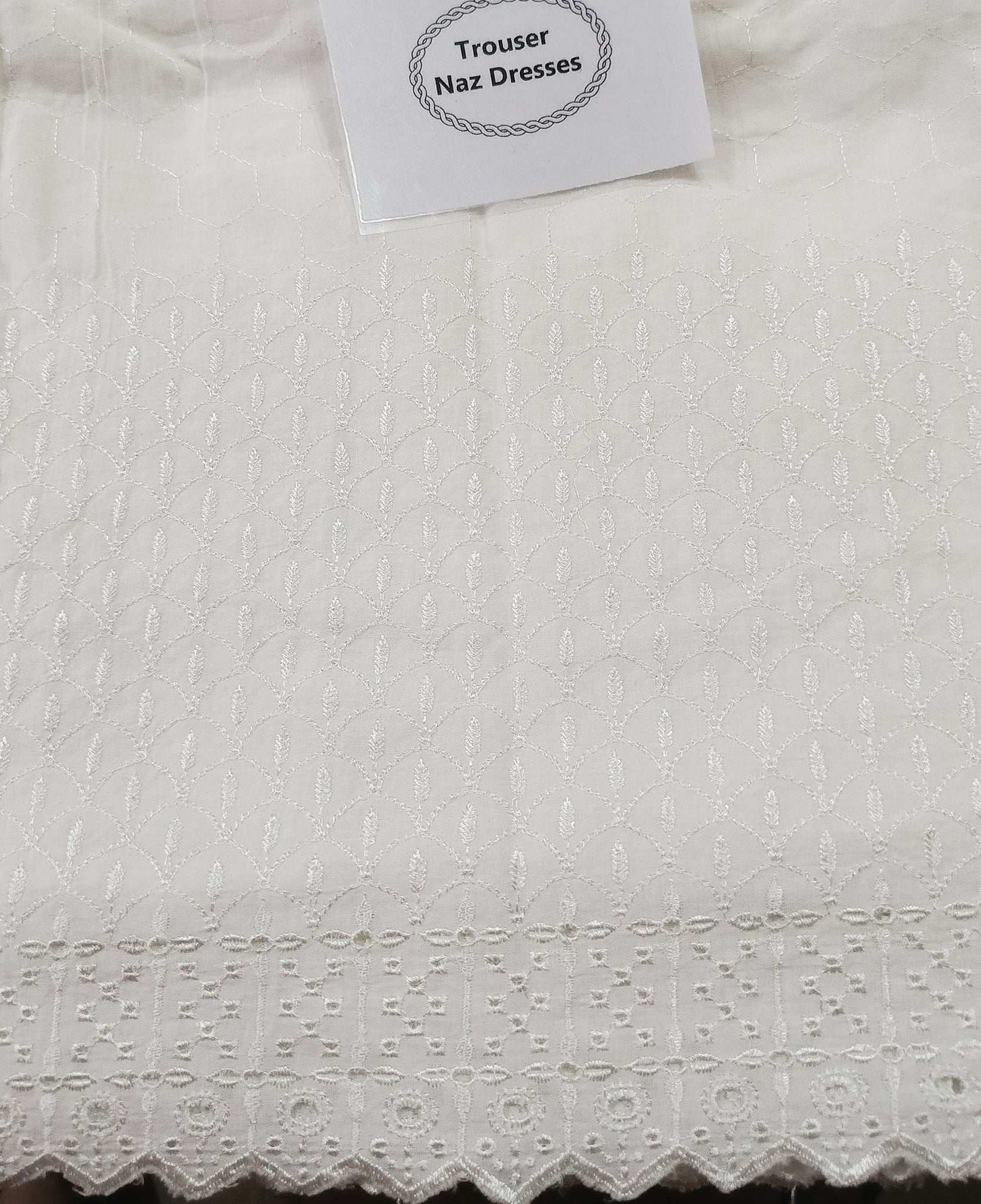 Manaz chicken Kari Trouser Pure white Lawn Unstitched