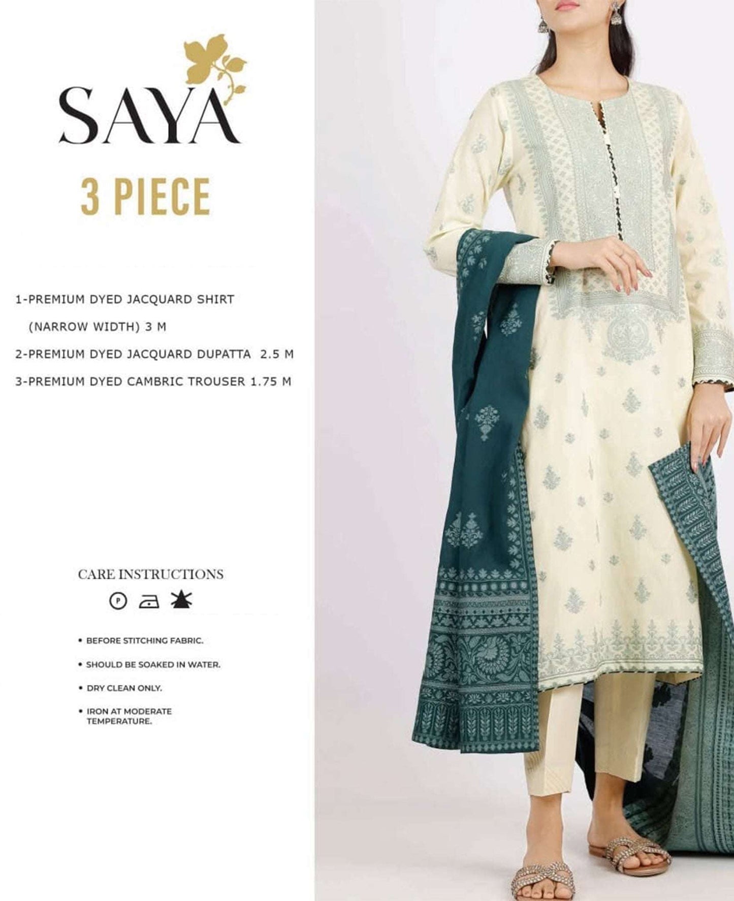 SAYA Jacquard 3 Piece Suit Summer Collection