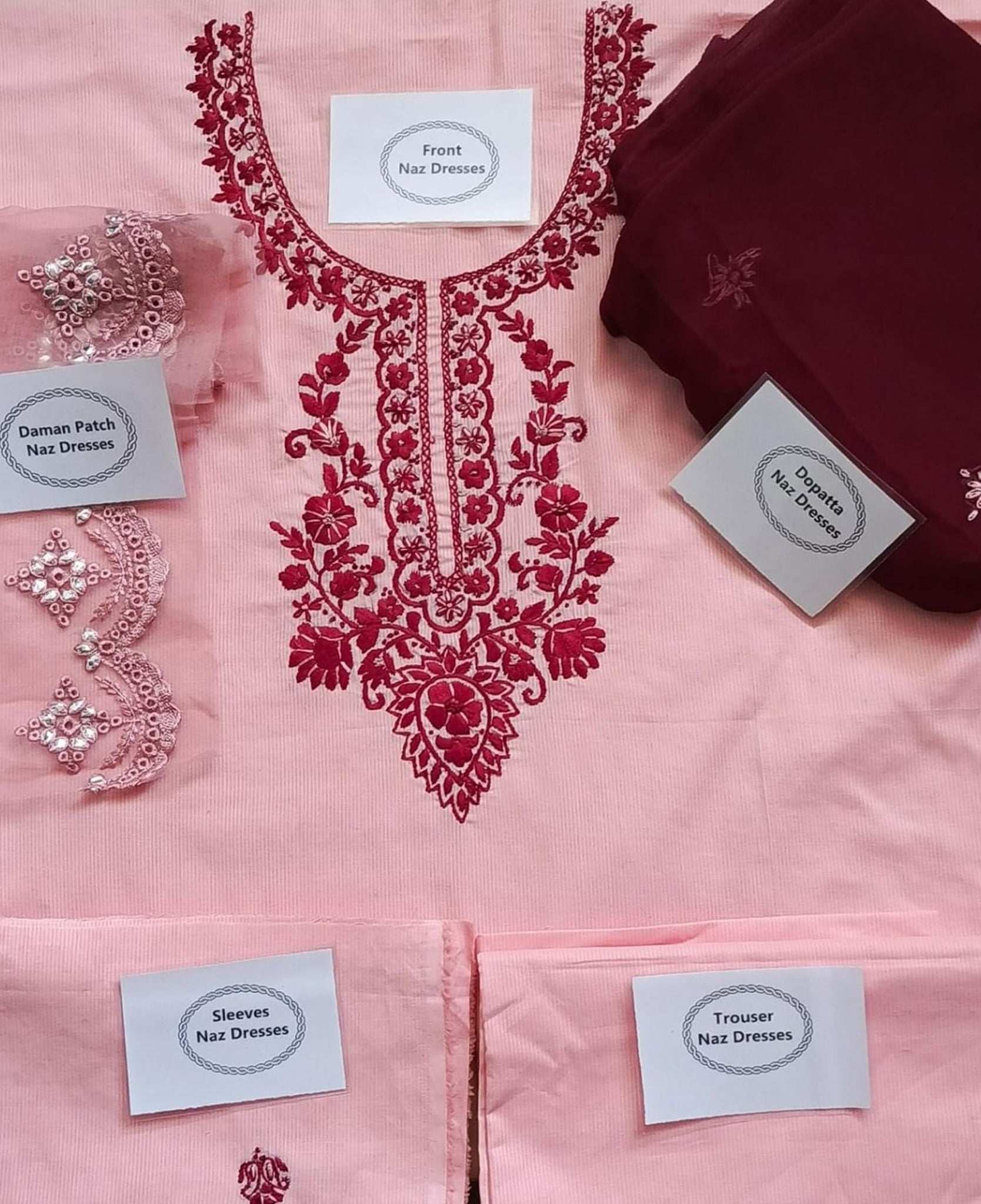 Manaz Doriya Lawn 3 Piece Hand Embroidery