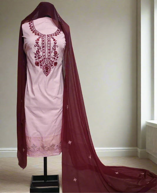 Manaz Doriya Lawn 3 Piece Hand Embroidery