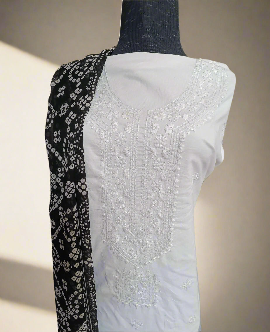 Manaz Pure Lawn 3 Piece Hand Embroidery