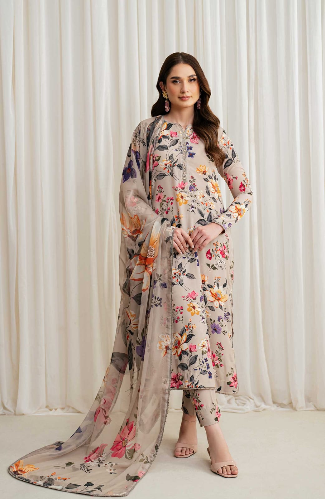 Zarif Skin Digital Printed Lawn 3 Piece NazDresses