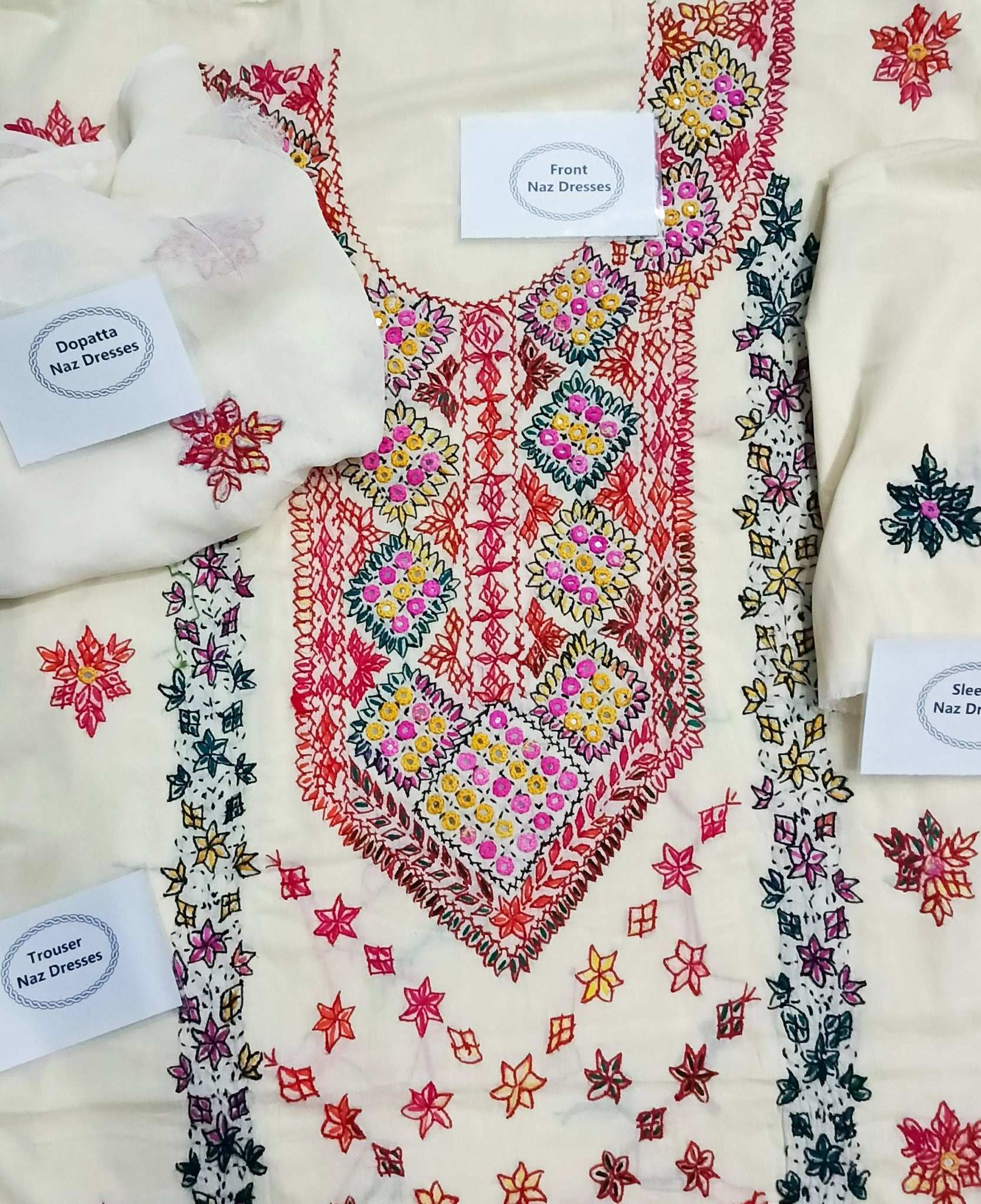 Manaz Hand Embroidery 3 Piece Lawn Kashmiri Style