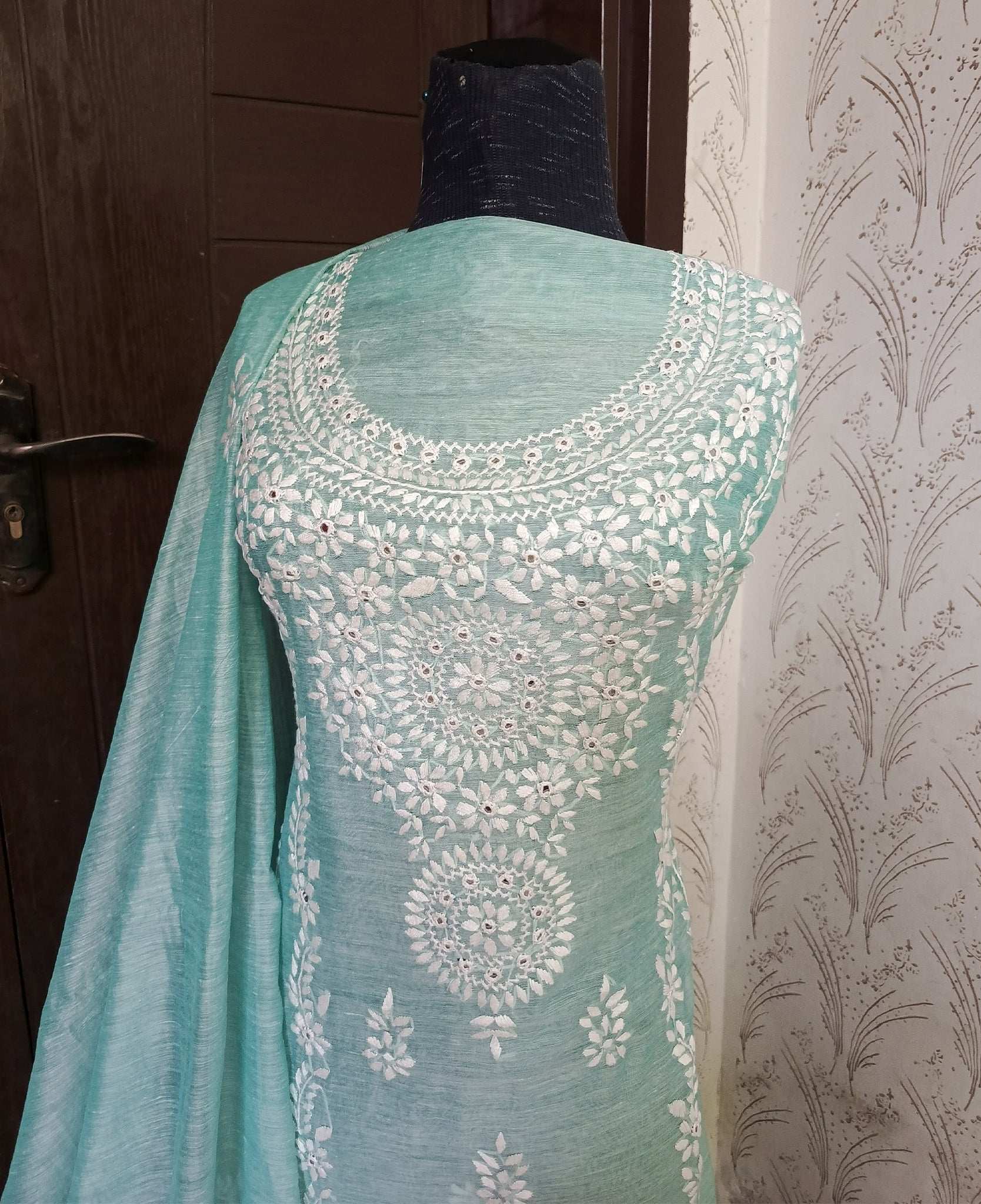 Manaz Paper cotton 2 Piece Beautiful Hand Embroidery with mirror work