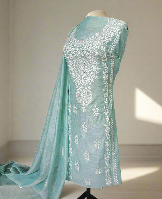 Manaz Paper cotton 2 Piece Beautiful Hand Embroidery with mirror work