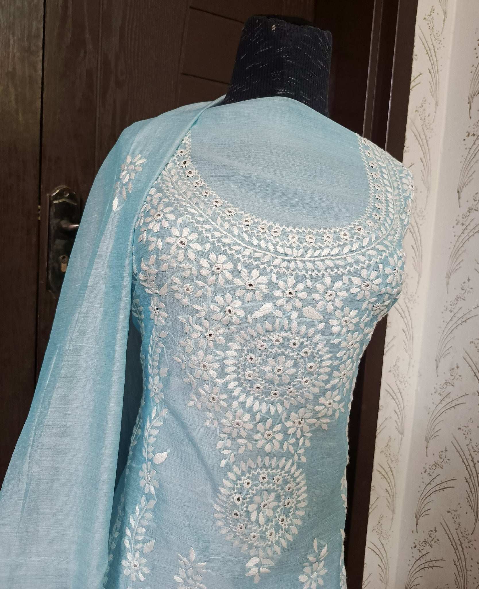 Manaz Paper cotton 2 Piece Beautiful Hand Embroidery with mirror work