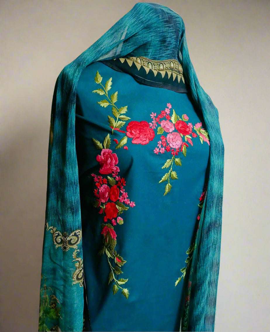 Manaz Breeze cotton Lawn 3 Piece Hand Embroidery