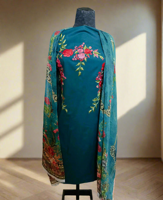 Manaz Breeze cotton Lawn 3 Piece Hand Embroidery