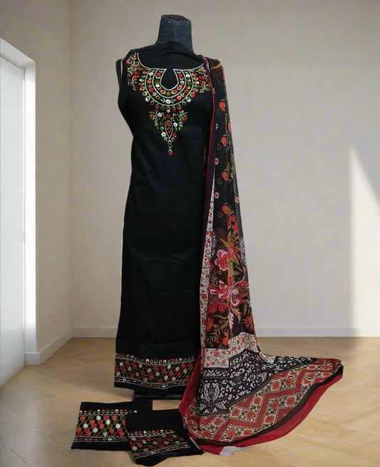 Manaz Pure Lawn 3 Piece Hand Embroidery