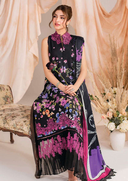 Asifa Nabeel Black Luxury Embroidered Lawn 3 Piece