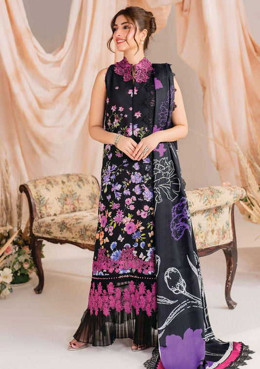 Asifa Nabeel Black Luxury Embroidered Lawn 3 Piece