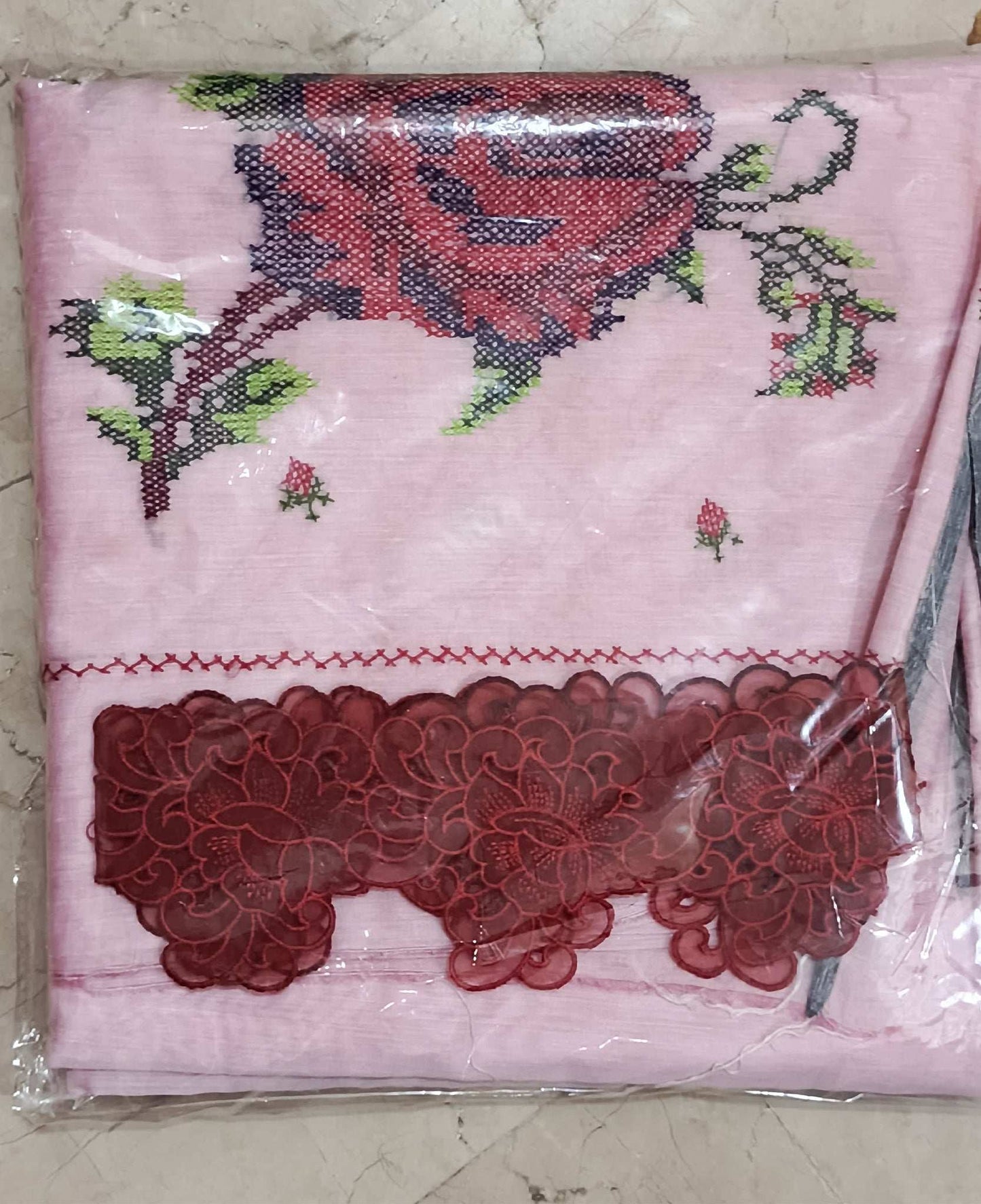 Manaz Paper cotton 2 Piece Beautiful Cross stich Hand Embroidery