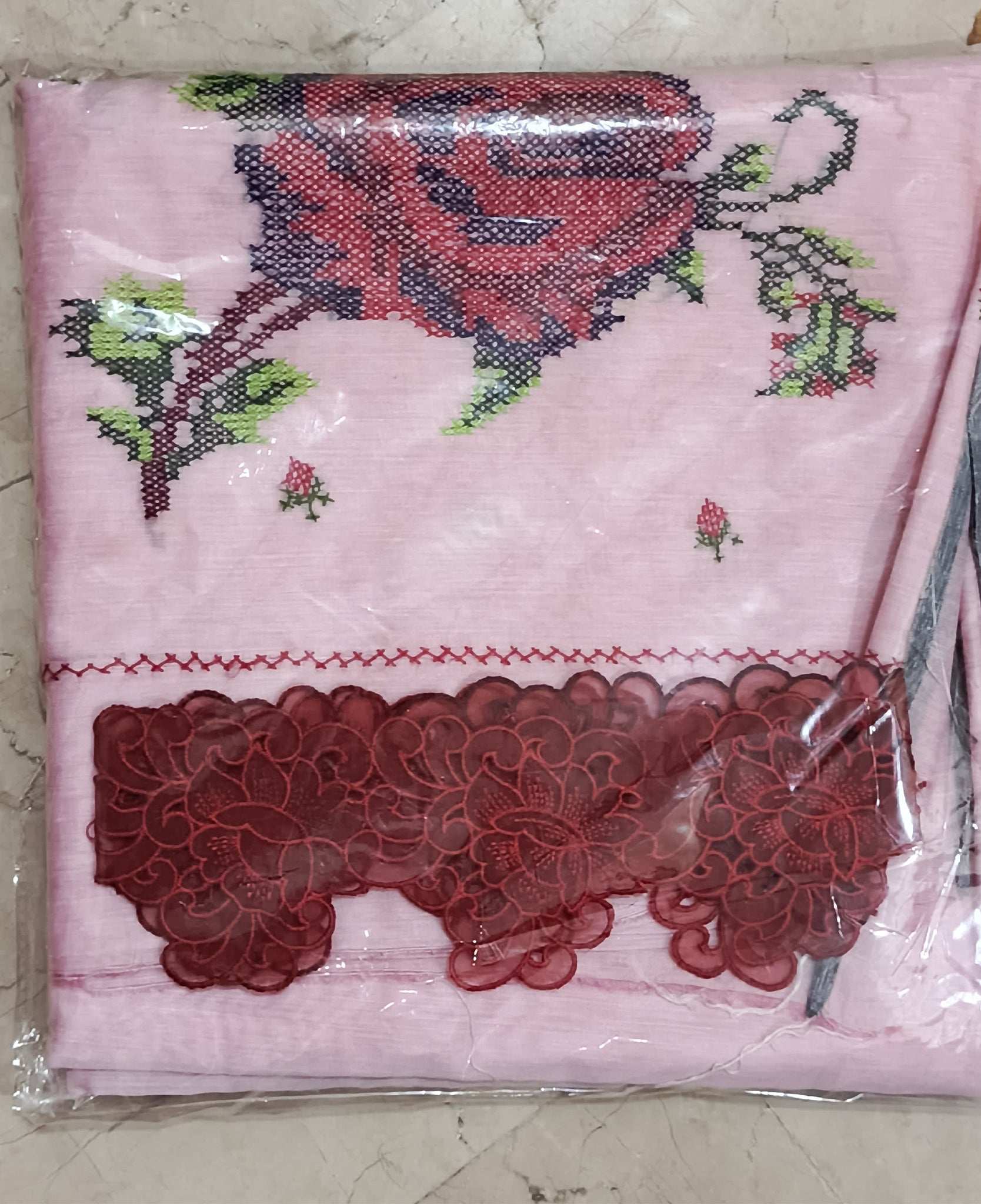 Manaz Paper cotton 2 Piece Beautiful Cross stich Hand Embroidery