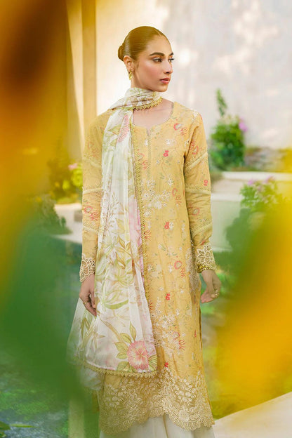 Iznik Yellow Pure Lawn Luxury Embroidered 3 Piece NazDresses