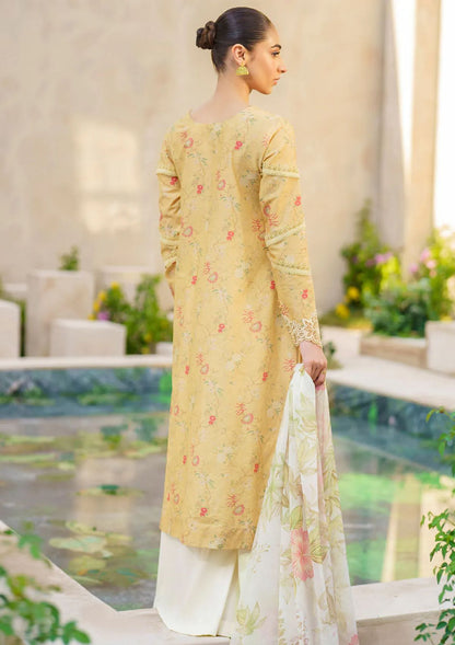 Iznik Yellow Pure Lawn Luxury Embroidered 3 Piece NazDresses