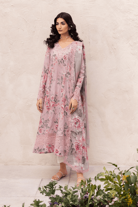Iznik Pink Luxury Embroidered Pure Lawn 3 Piece
