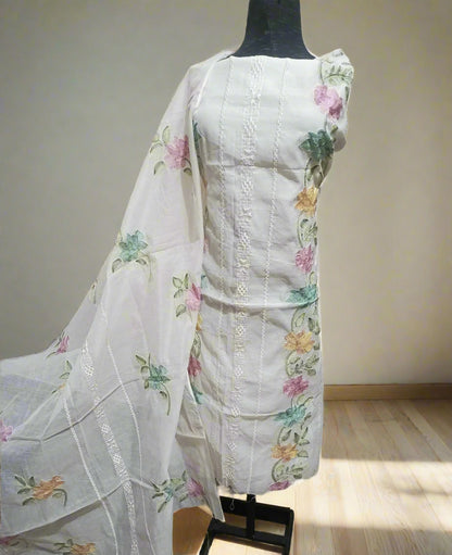 Manaz Paper cotton 2 Piece Kacha taanka Hand Embroidery style
