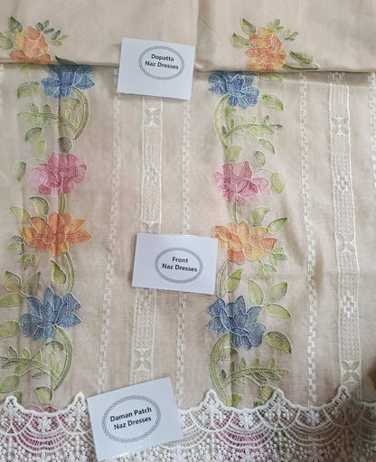 Manaz Paper cotton 2 Piece Kacha taanka Hand Embroidery style