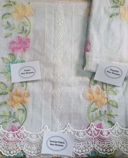 Manaz Paper cotton 2 Piece Kacha taanka Hand Embroidery style