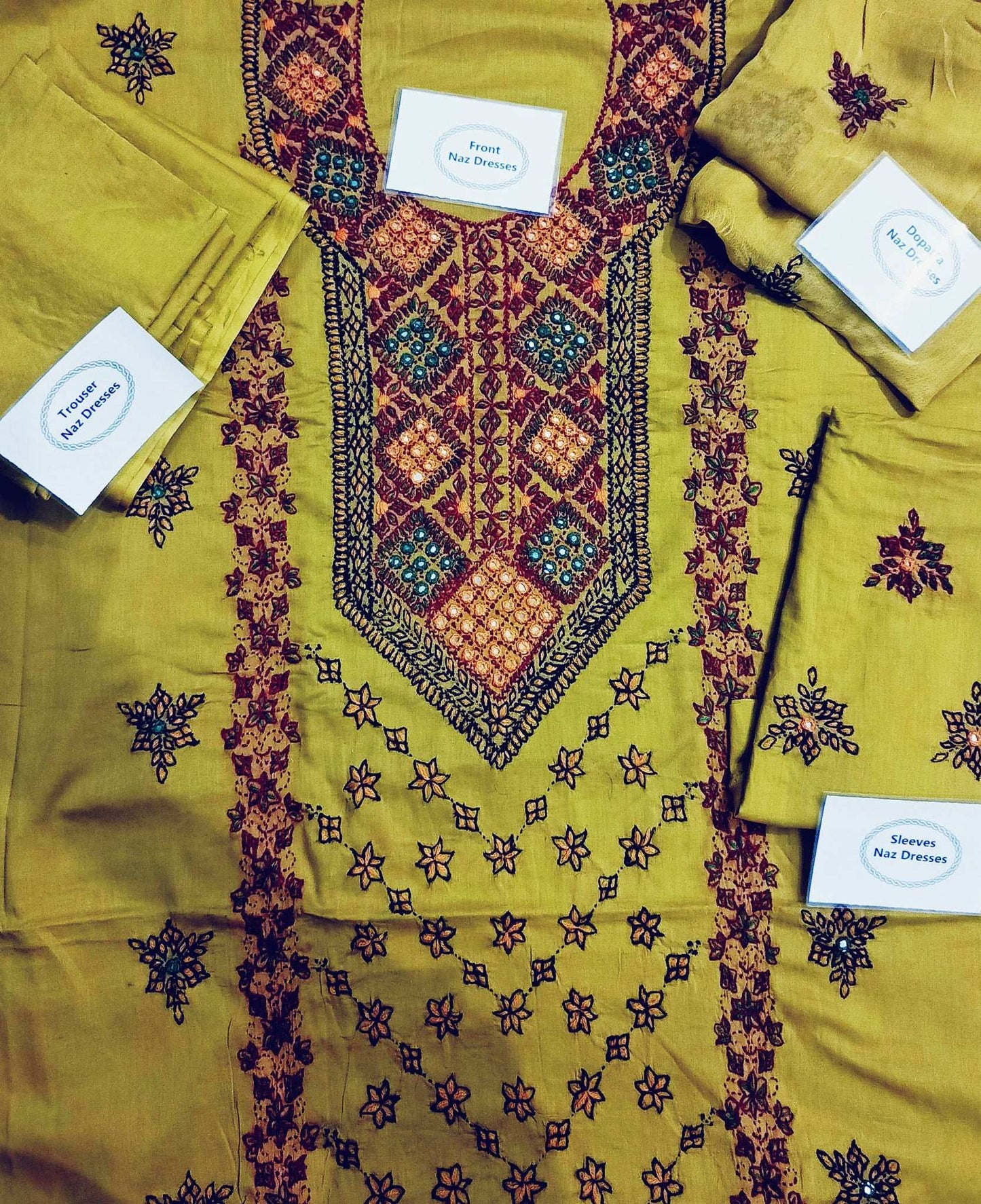 Manaz Hand Embroidery 3 Piece Lawn Kashmiri Style
