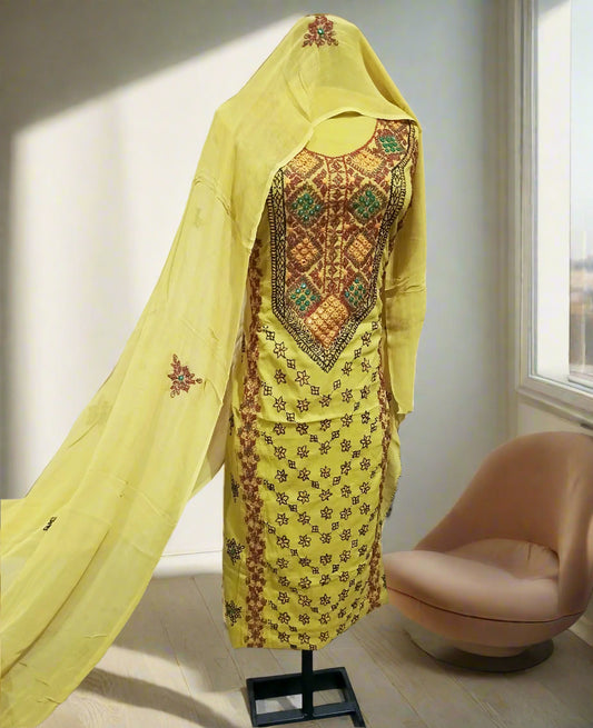 Manaz Hand Embroidery 3 Piece Lawn Kashmiri Style