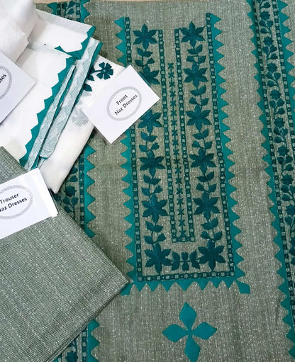 Manaz Hand Embroidery 3 Piece Lawn Summer wear Collection