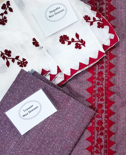 Manaz Hand Embroidery 3 Piece Lawn Summer wear Collection