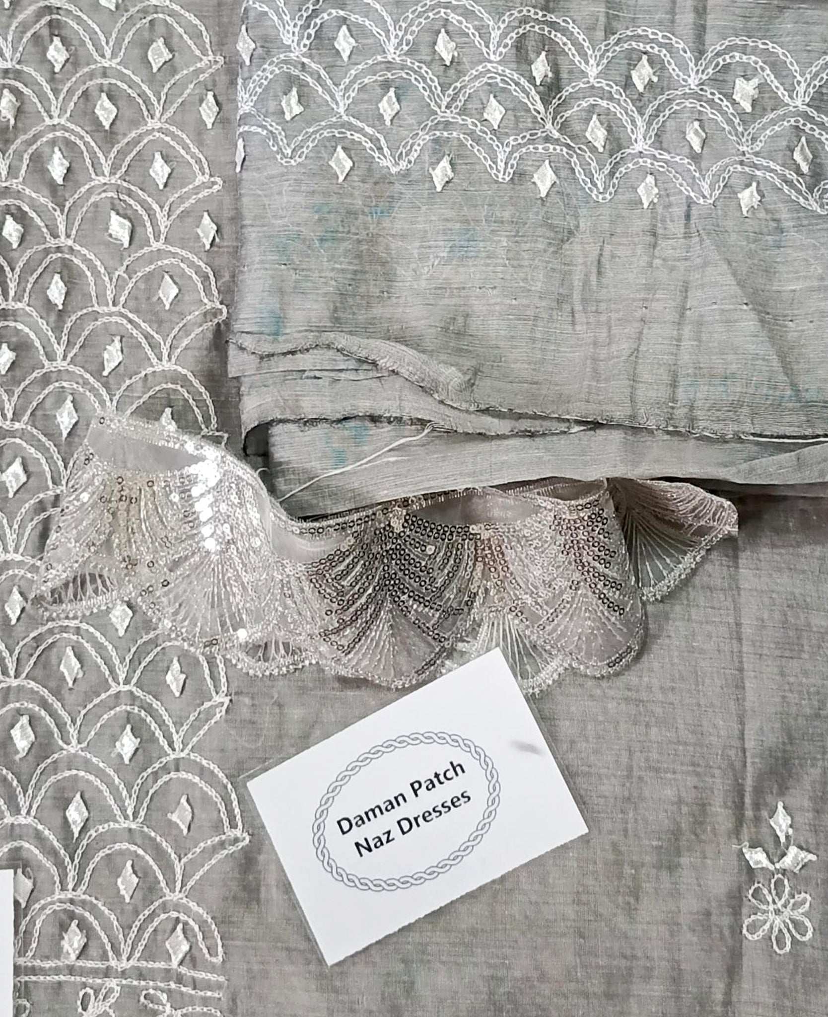 Manaz Handmade Paper cotton 2 Piece Gotta Thread work