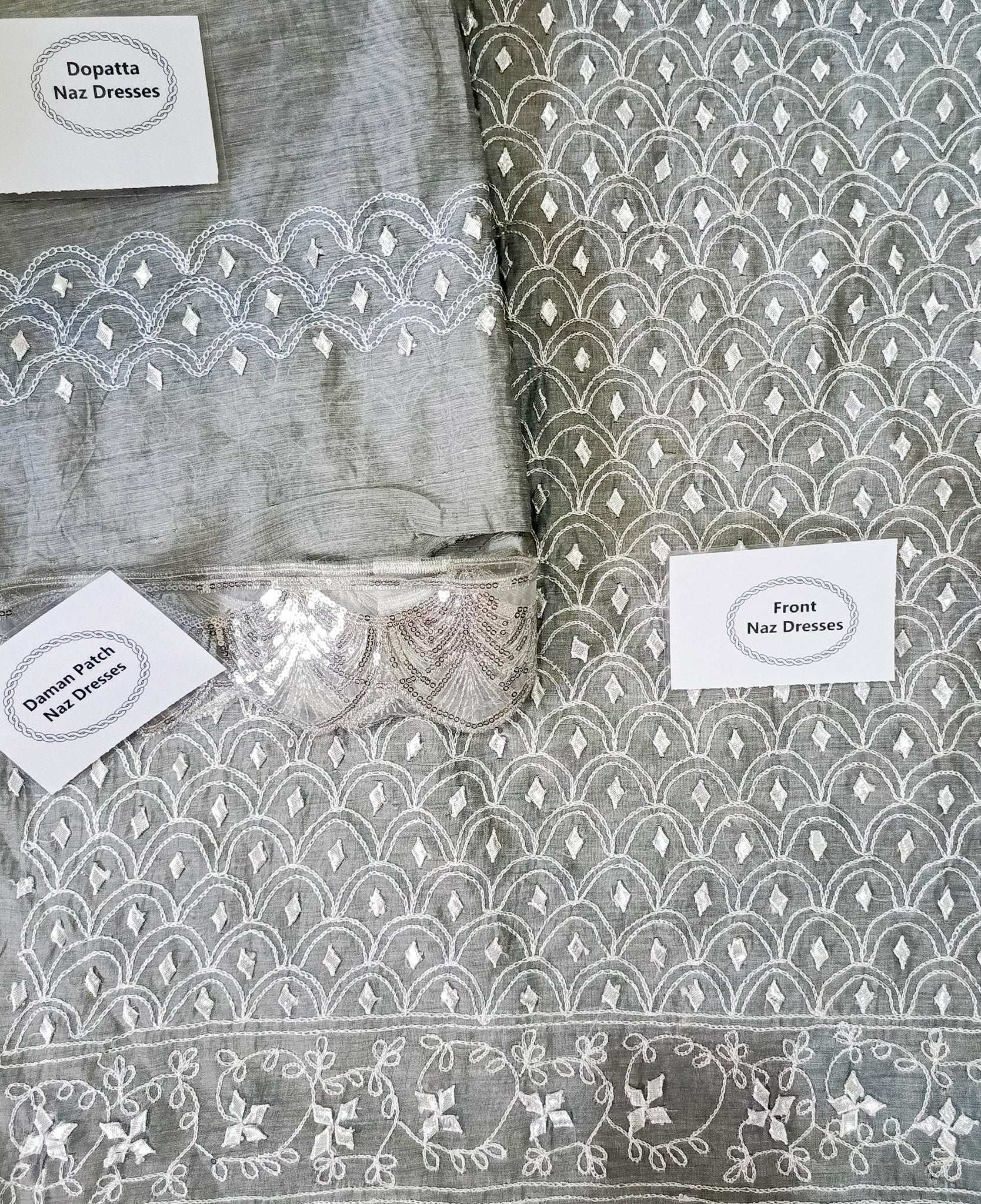 Manaz Handmade Paper cotton 2 Piece Gotta Thread work