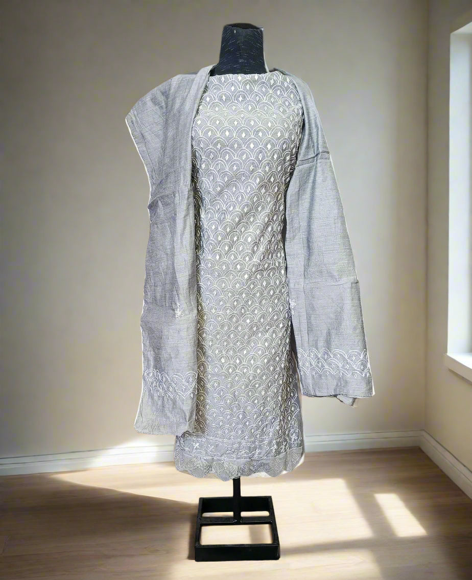 Manaz Handmade Paper cotton 2 Piece Gotta Thread work