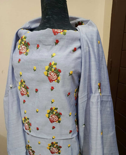 Manaz Paper cotton 2 Piece Beautiful Cross stich Embroidery