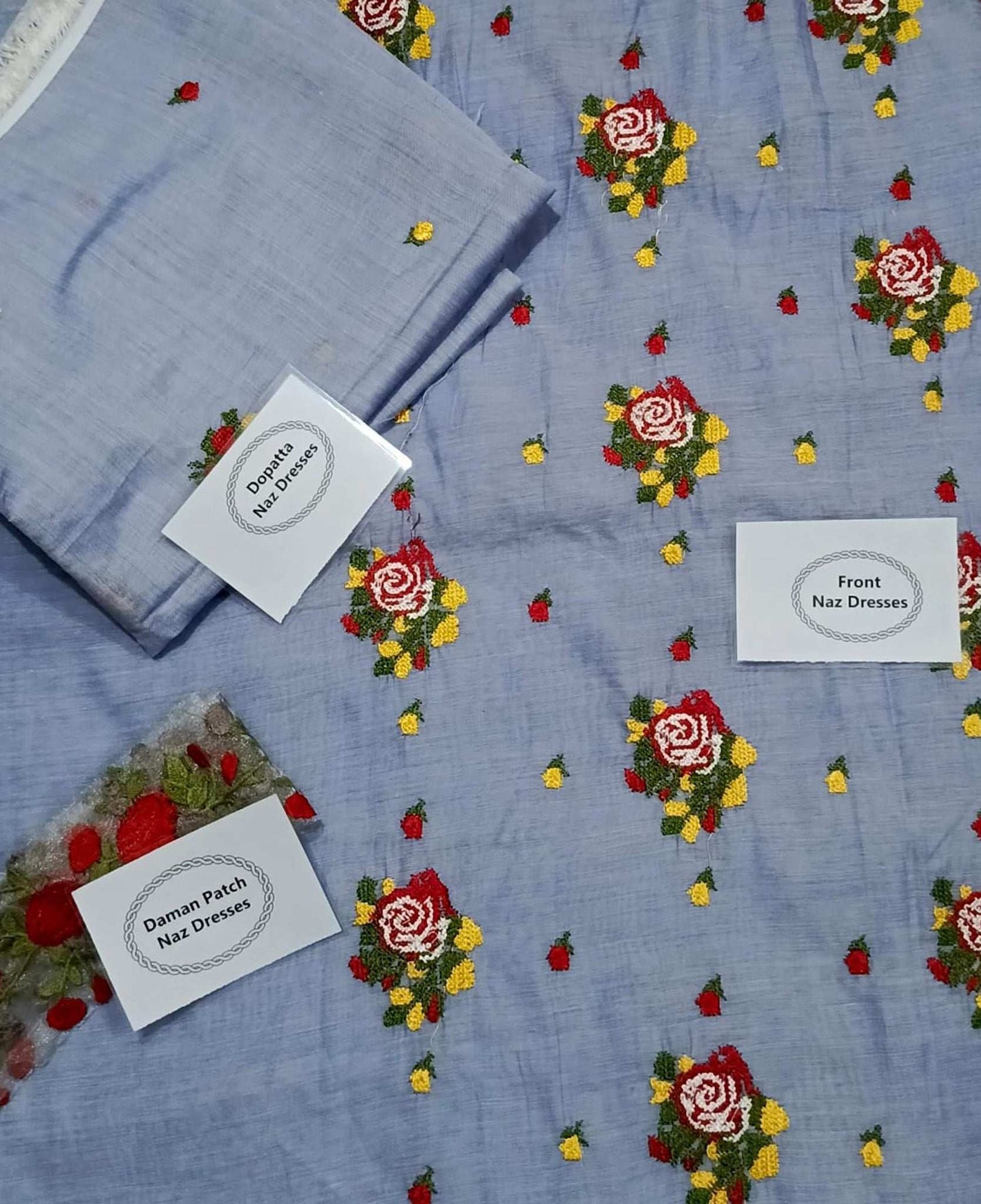 Manaz Paper cotton 2 Piece Beautiful Cross stich Embroidery