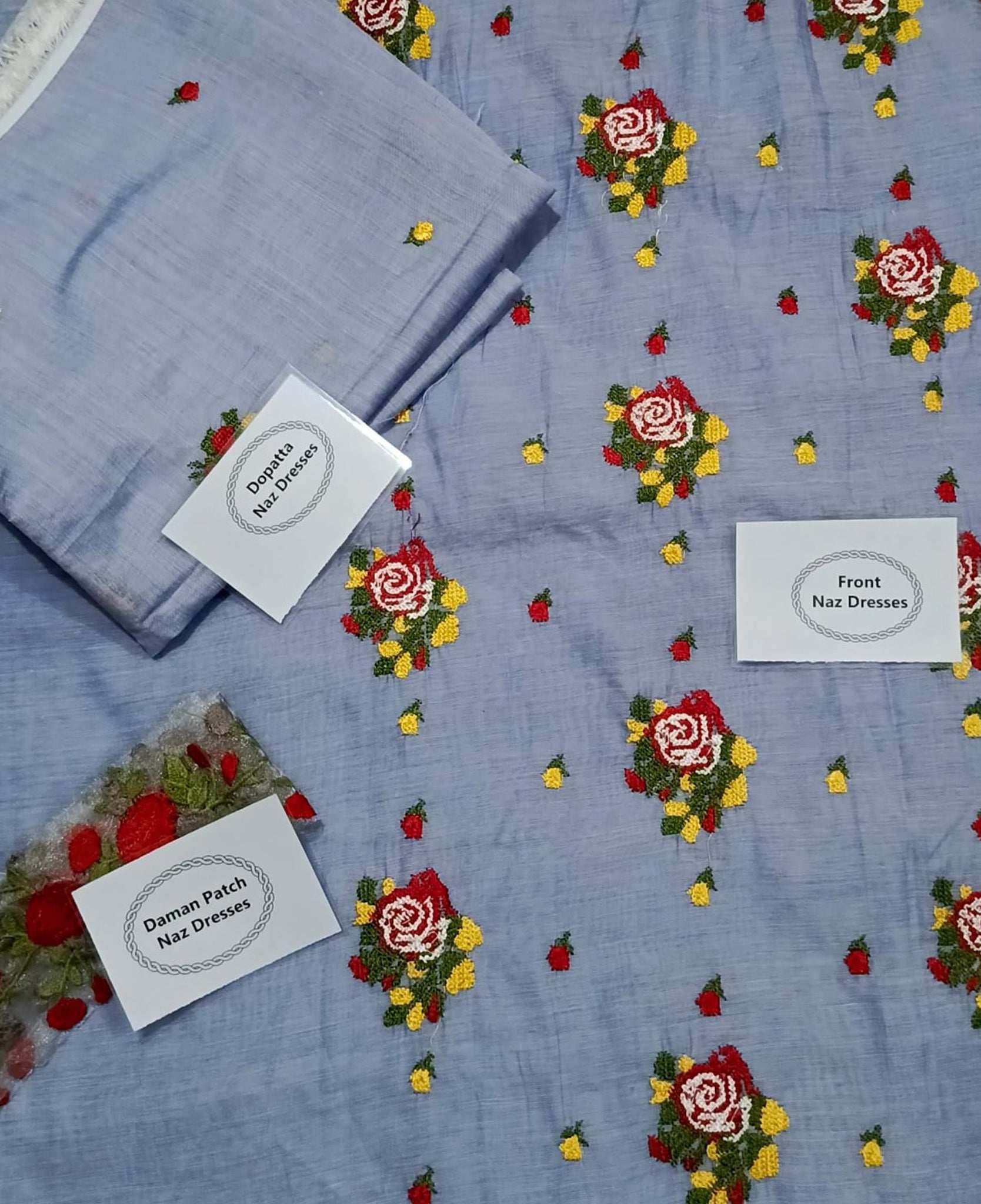 Manaz Paper cotton 2 Piece Beautiful Cross stich Embroidery