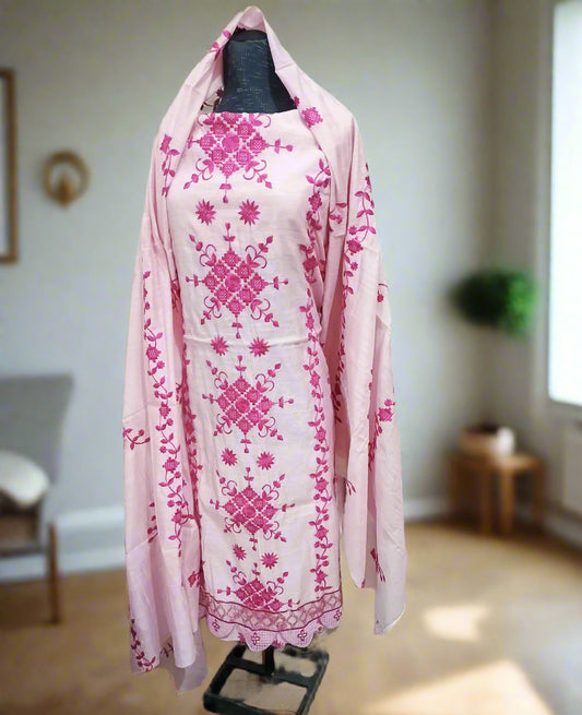 Manaz Paper cotton 2 Piece with Beautiful Patches