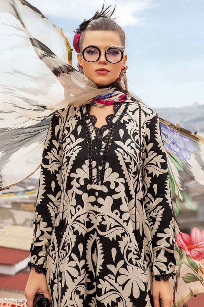 Maria B Black Embroidered Lawn 3 Piece
