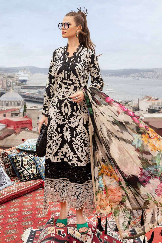 Maria B Black Embroidered Lawn 3 Piece