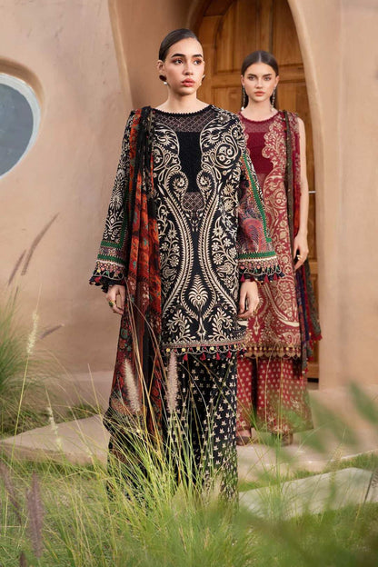 Maria B Black Embroidered Lawn 3 Piece