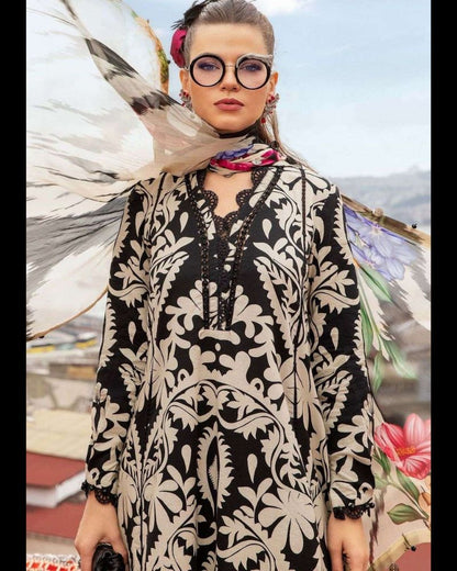 Maria B Black Embroidered Lawn 3 Piece