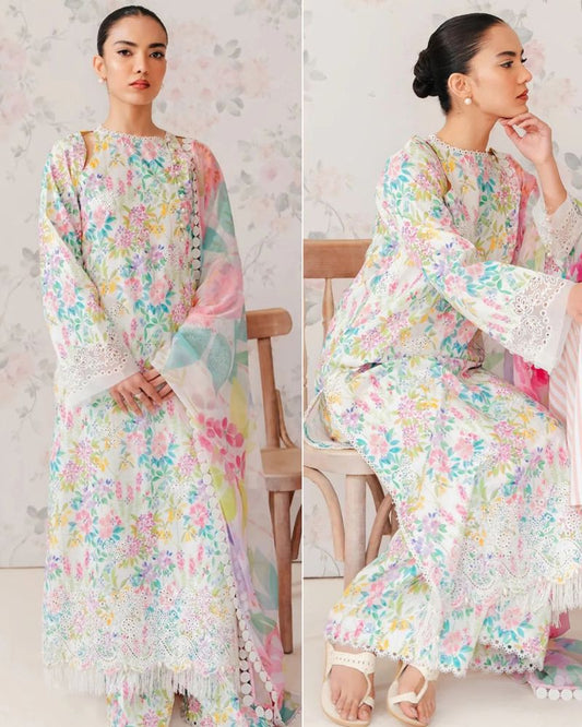 Maria B Embroidered Pure Lawn 3 Pc Unstitched